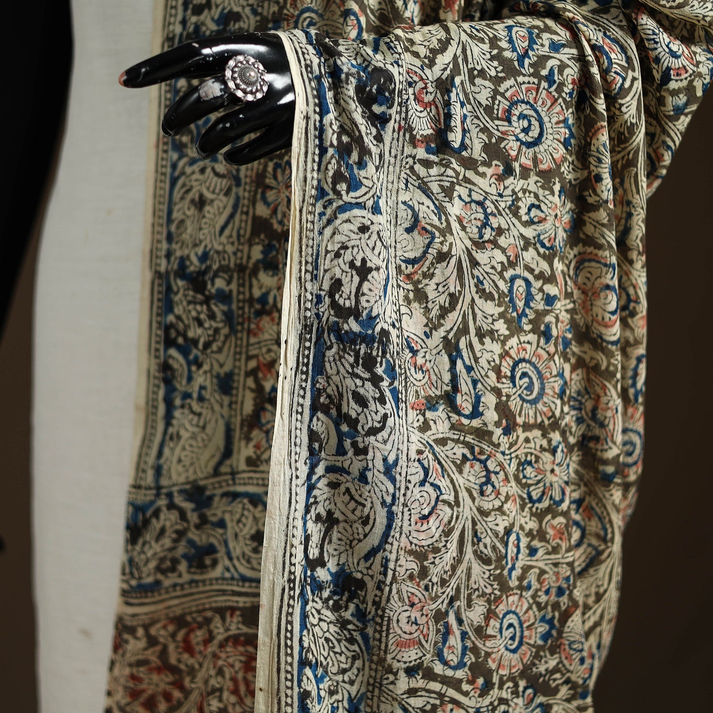 Kalamkari Hand Block Print Natural Dyed Cotton Dupatta 73