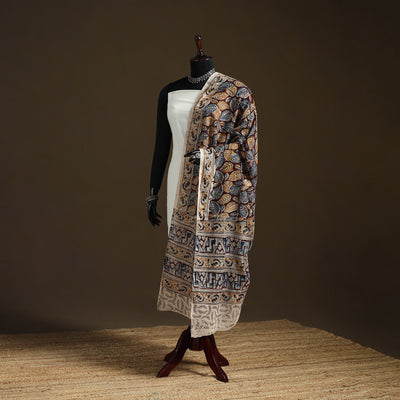 Kalamkari Hand Block Print Natural Dyed Cotton Dupatta 74