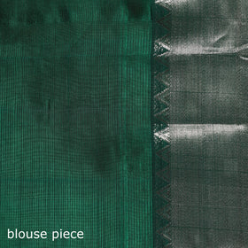 Green - Pure Handwoven Mangalagiri Silk Cotton Pattu Saree with Zari Border 18