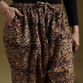 Maroon - Pedana Kalamkari Hand Block Print Natural Dyed Cotton Salwar 01