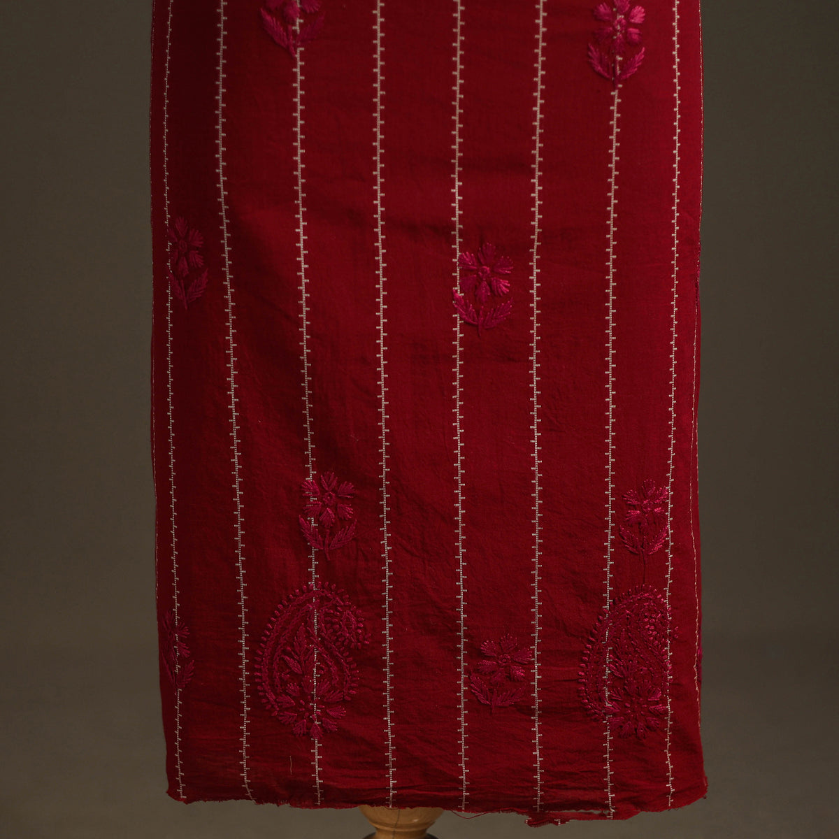 Lucknowi Chikankari Hand Embroidered Cotton Unstitched Kurta Material (2.5M) 18