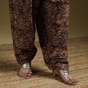 Maroon - Pedana Kalamkari Hand Block Print Natural Dyed Cotton Salwar 01