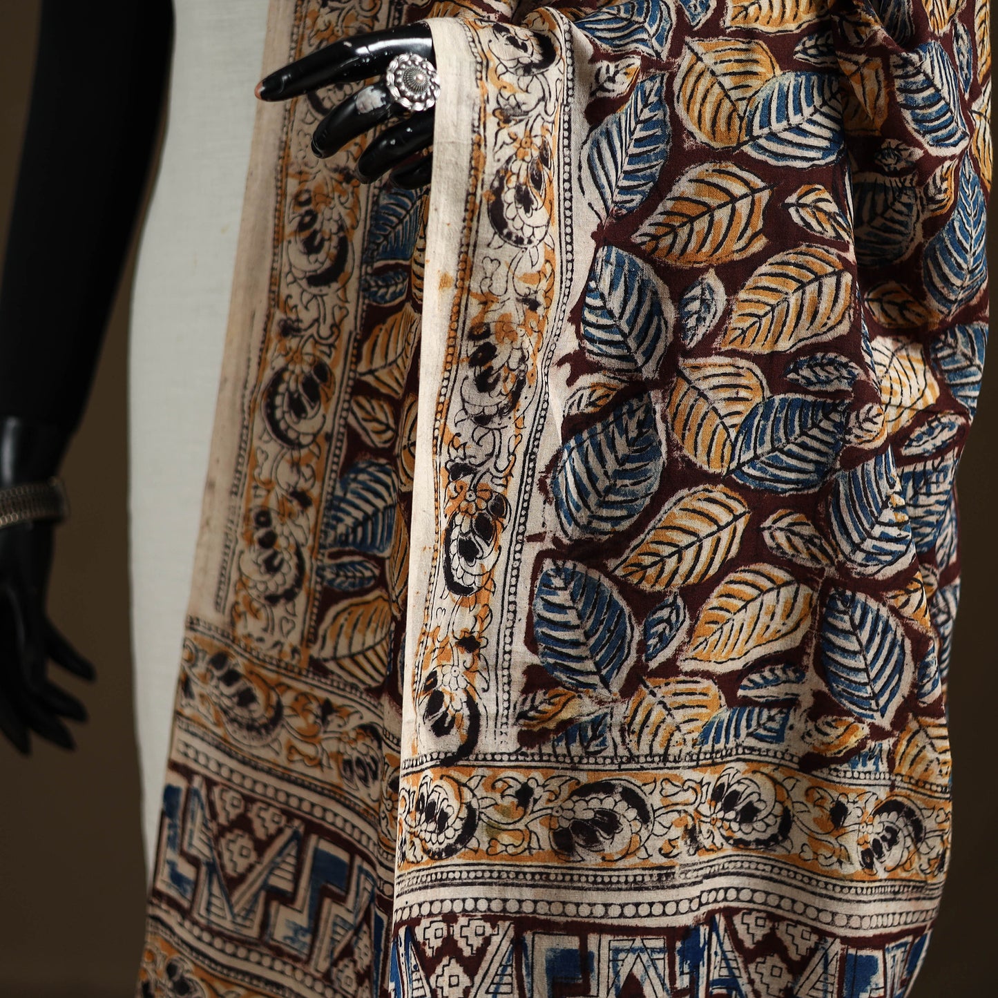 Kalamkari Hand Block Print Natural Dyed Cotton Dupatta 74