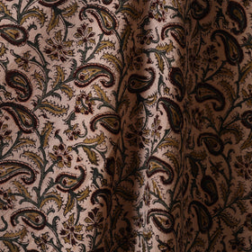 Beige - natural dyed cotton pedana kalamkari fabric 10