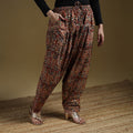 Red - Pedana Kalamkari Hand Block Print Natural Dyed Cotton Salwar 12