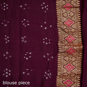Kutch Bandhani Fine Georgette Banarasi Neem Zari Jaal Saree 07
