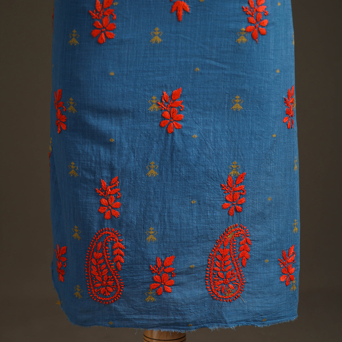 Lucknowi Chikankari Hand Embroidered Cotton Unstitched Kurta Material (2.5M) 19