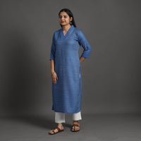 Raha Blue Merino Woolen Kurta