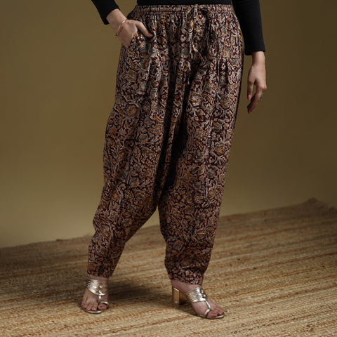 Maroon - Pedana Kalamkari Hand Block Print Natural Dyed Cotton Salwar 07