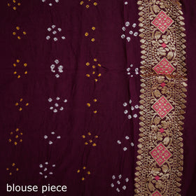 Kutch Bandhani Fine Georgette Banarasi Neem Zari Jaal Saree 08