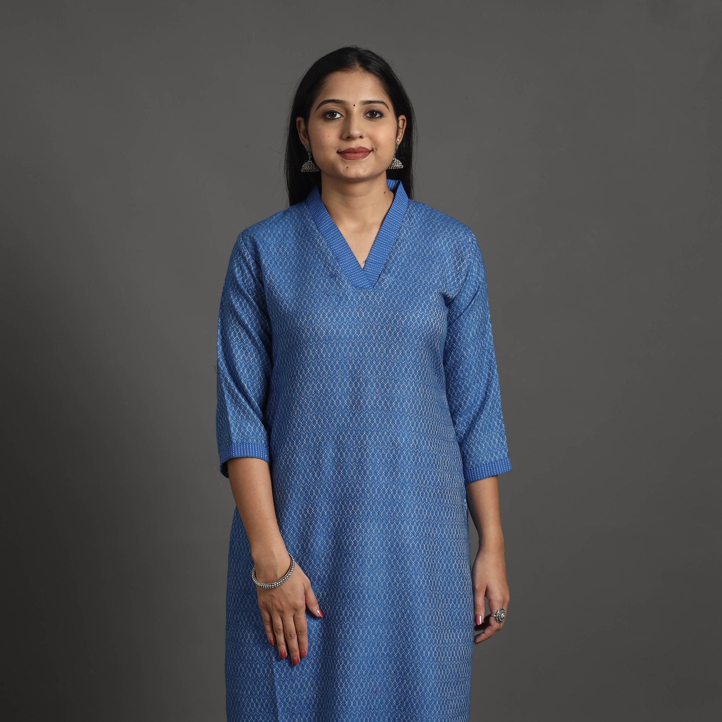 Raha Blue Merino Woolen Kurta