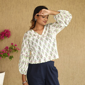 sanganeri crop top