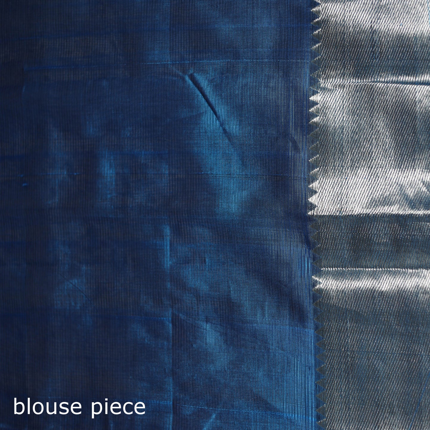 Blue - Pure Handwoven Mangalagiri Silk Cotton Pattu Saree with Zari Border 20