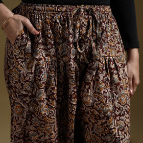 Maroon - Pedana Kalamkari Hand Block Print Natural Dyed Cotton Salwar 07