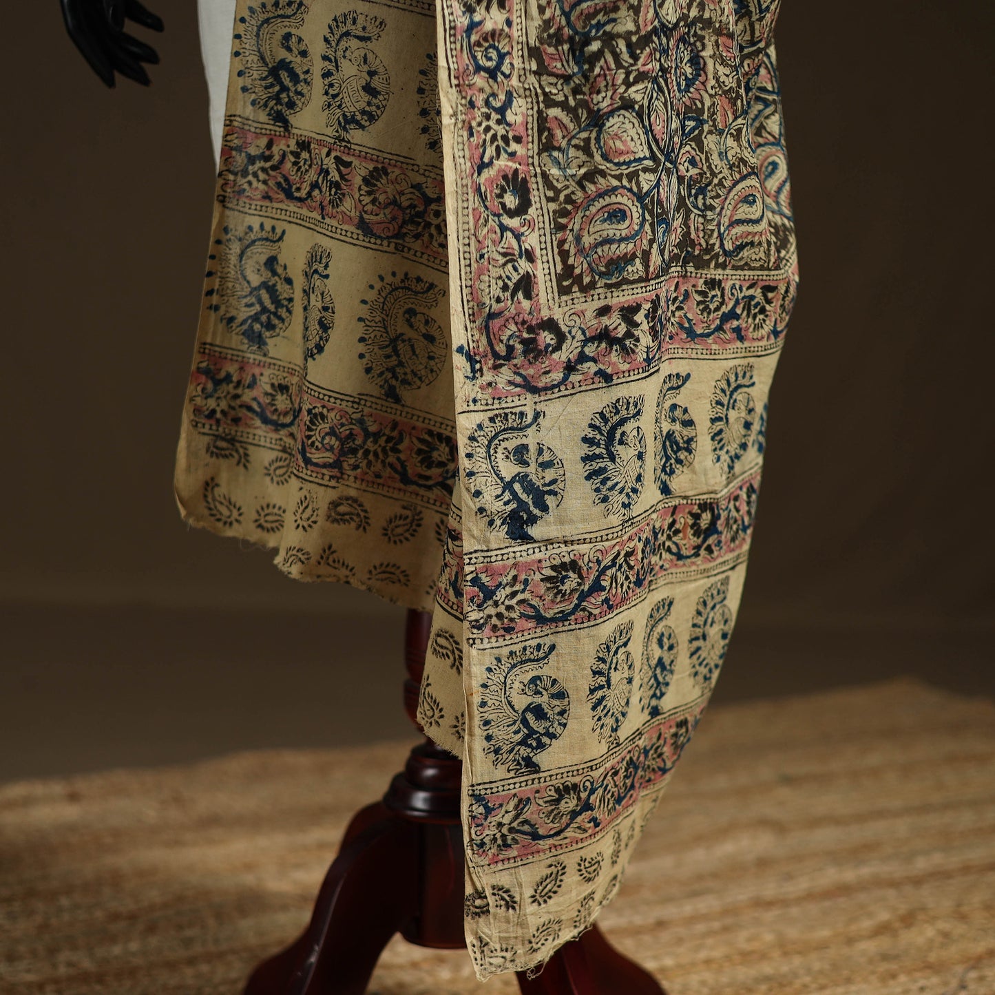 Kalamkari Hand Block Print Natural Dyed Cotton Dupatta 76