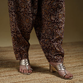 Maroon - Pedana Kalamkari Hand Block Print Natural Dyed Cotton Salwar 07