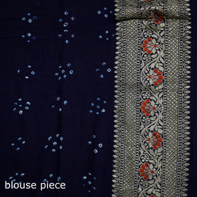 Kutch Bandhani Fine Georgette Banarasi Neem Zari Jaal Saree 09
