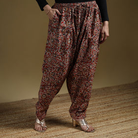 Red - Pedana Kalamkari Hand Block Print Natural Dyed Cotton Salwar 19