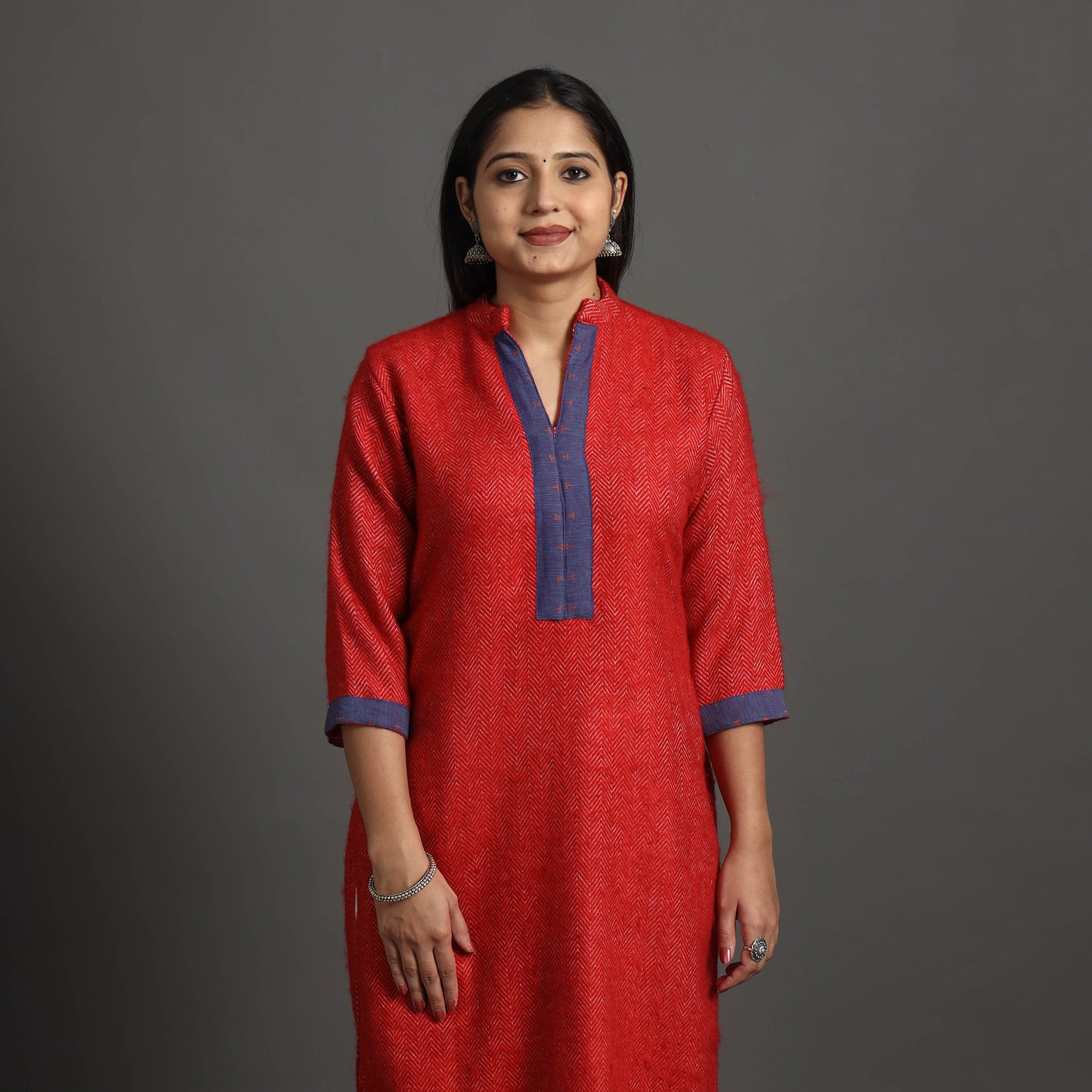 Apeksha Red Merino Woolen Kurta