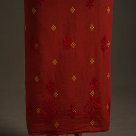 Lucknowi Chikankari Hand Embroidered Cotton Unstitched Kurta Material (2.5M) 21