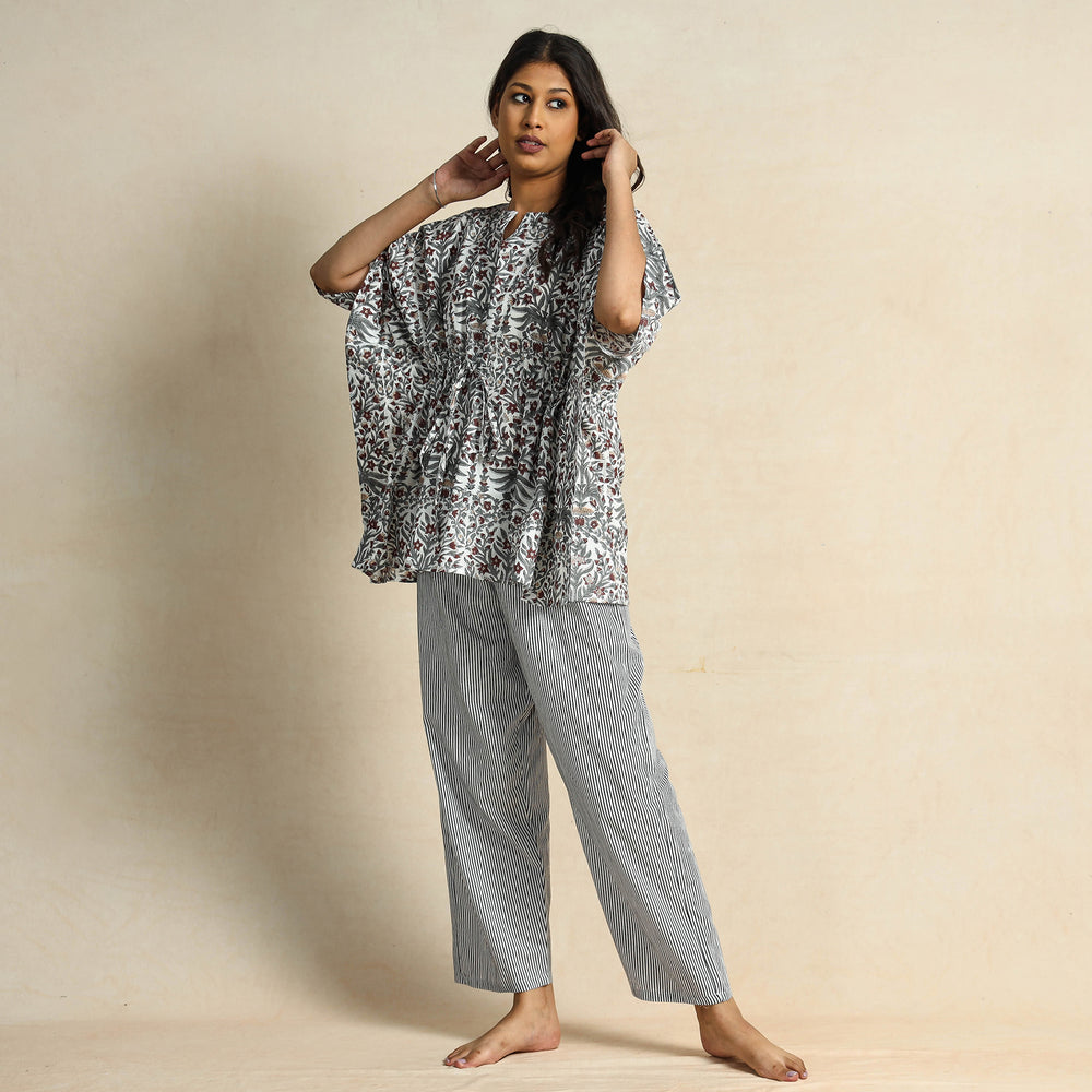 block print night suit