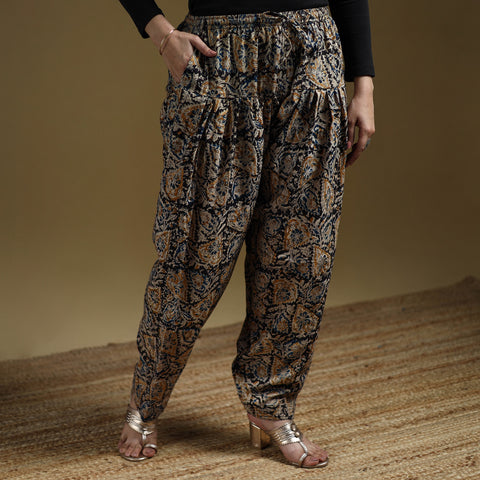 Black - Pedana Kalamkari Hand Block Print Natural Dyed Cotton Salwar 18