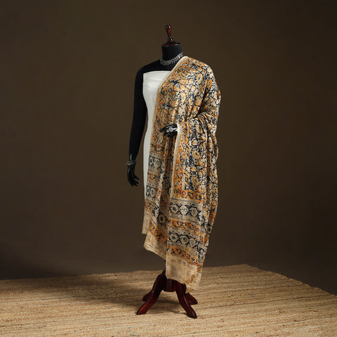 Kalamkari Hand Block Print Natural Dyed Cotton Dupatta 79