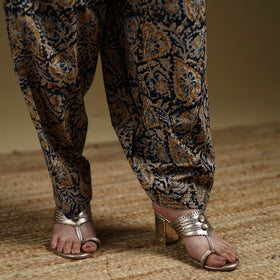 Black - Pedana Kalamkari Hand Block Print Natural Dyed Cotton Salwar 18