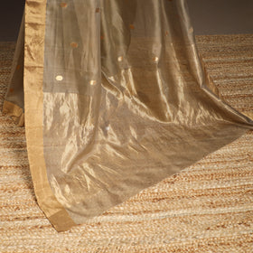 Brown - handloom zari work chanderi silk saree 22