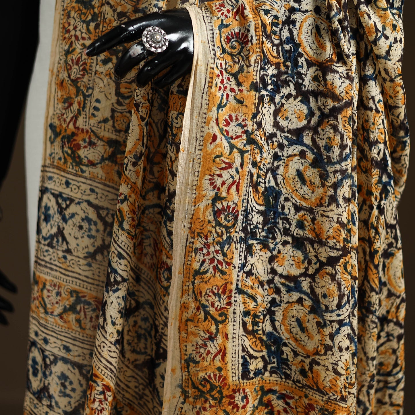 Kalamkari Hand Block Print Natural Dyed Cotton Dupatta 79