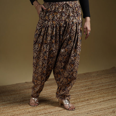 Maroon - Pedana Kalamkari Hand Block Print Natural Dyed Cotton Salwar 16
