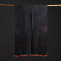 Black - Kutch Block Print Handloom Woolen Ajrakh Stole 03