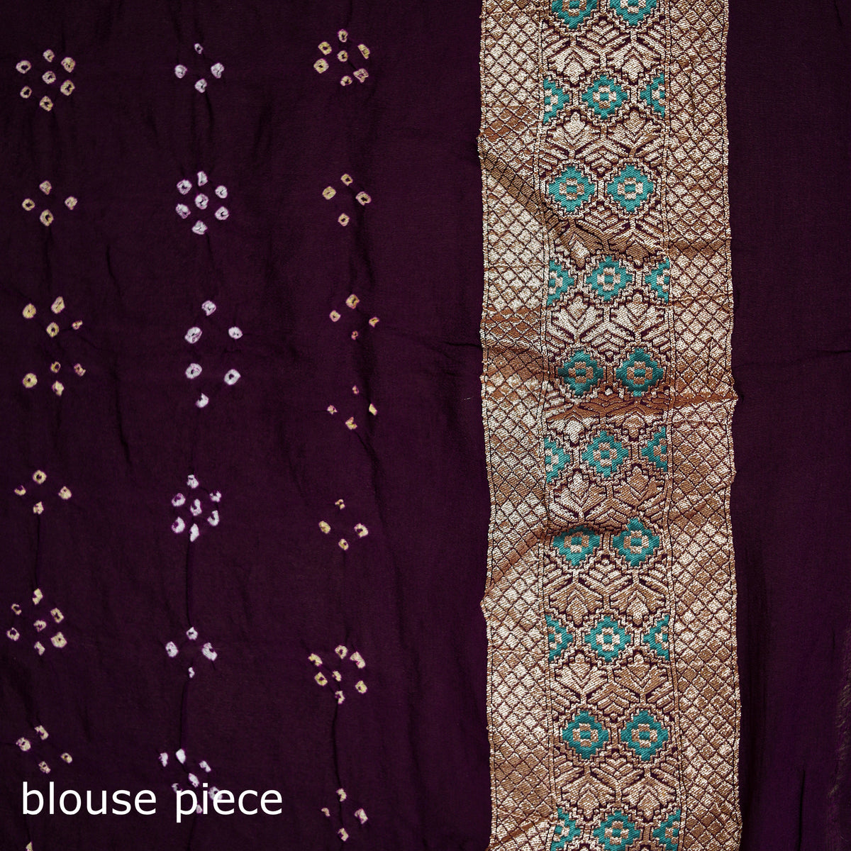 Kutch Bandhani Fine Georgette Banarasi Neem Zari Jaal Saree 13