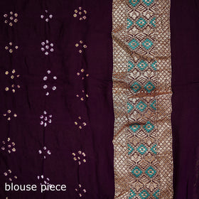 Kutch Bandhani Fine Georgette Banarasi Neem Zari Jaal Saree 13