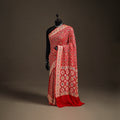 Kutch Bandhani Fine Georgette Banarasi Neem Zari Jaal Saree 11