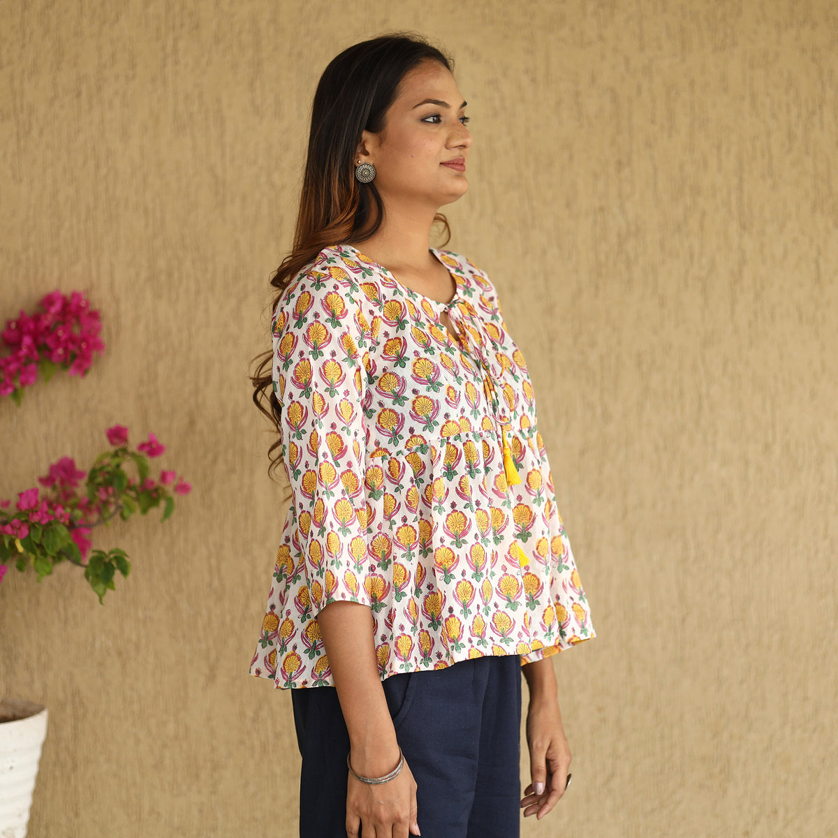 sanganeri cotton crop top 