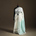 White - Pure Handwoven Mangalagiri Silk Cotton Pattu Saree with Zari Border 24
