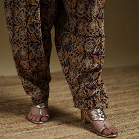 Maroon - Pedana Kalamkari Hand Block Print Natural Dyed Cotton Salwar 16