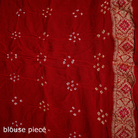 Kutch Bandhani Fine Georgette Banarasi Neem Zari Jaal Saree 11