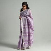 Purple - Traditional Maheshwari Silk Handloom Zari Work Saree 24