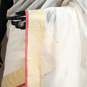 White - handloom zari work chanderi silk saree 23