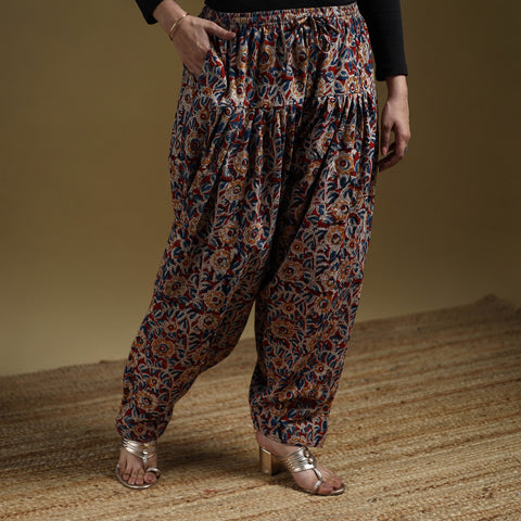 Red - Pedana Kalamkari Hand Block Print Natural Dyed Cotton Salwar 10