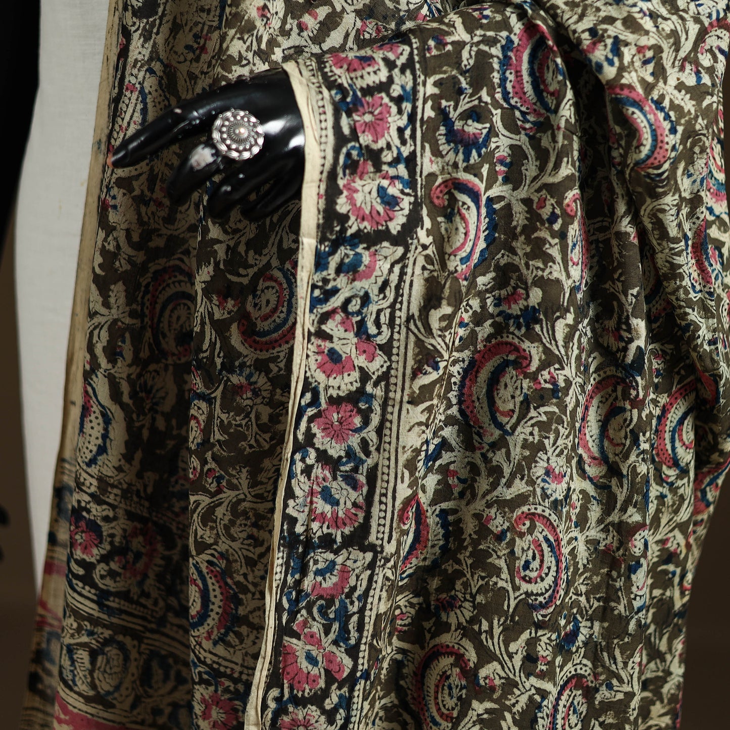Kalamkari Hand Block Print Natural Dyed Cotton Dupatta 81