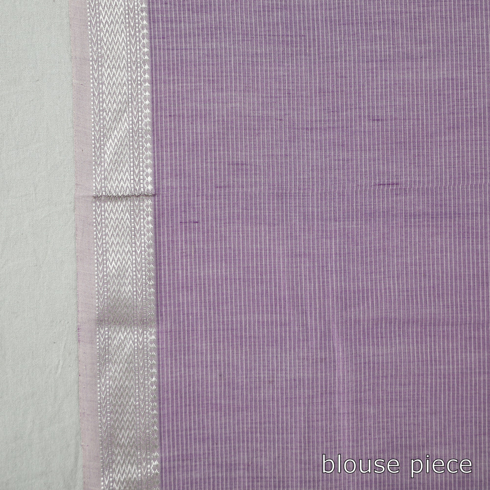 Purple - Traditional Maheshwari Silk Handloom Zari Work Saree 24