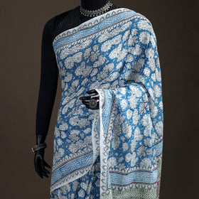 Sanganeri Hand Block Print Pure Mul Cotton Ready To Wear Saree 60
