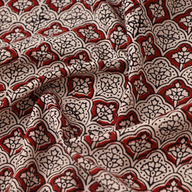 Red Bagh Hand Block Print Natural Dyed Cotton Fabric