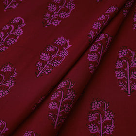 Maroon Bagh Hand Block Print Natural Dyed Cotton Fabric