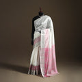 White - Pure Handwoven Mangalagiri Silk Cotton Pattu Saree with Zari Border 26