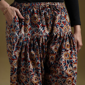 Red - Pedana Kalamkari Hand Block Print Natural Dyed Cotton Salwar 10