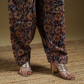 Red - Pedana Kalamkari Hand Block Print Natural Dyed Cotton Salwar 10